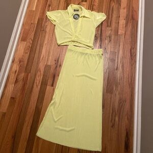 Yellow Women's 2 piece Skirt Set